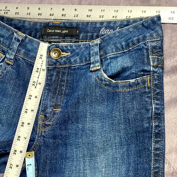 Calvin Klein Jeans Women's Size 8 Lean Bootcut Dark Wash Flap Pocket EUC - Picture 10 of 15